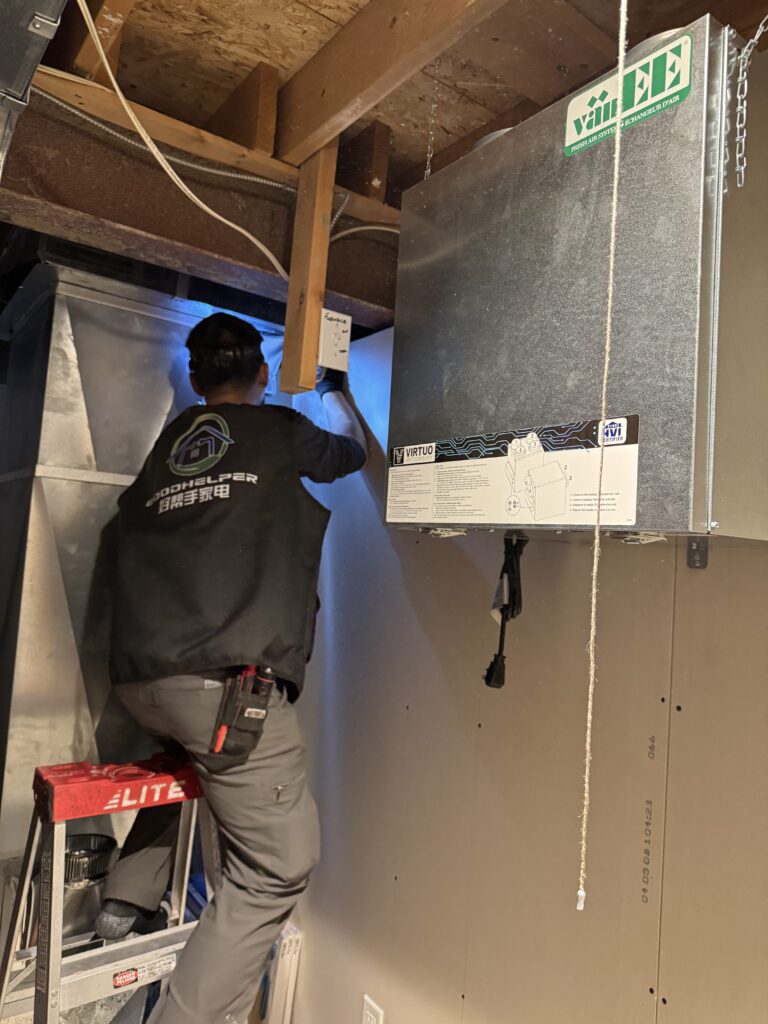 Installer securing mounting bracket on-site