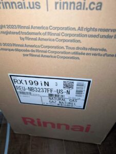 Genuine Rinnai tag — Richmond Hill home